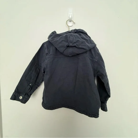 Zara Kids Charcoal Hooded Jean Jacket - Picture 2 of 4